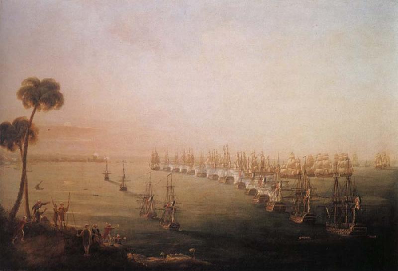 Nicholas Pocock The Battle of the Nile,1 August 1798 oil painting image
